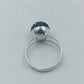 925 Silber Ring mit schwarzer Kristallkugel Größe 53