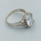 Eleganter 925 Silber Ring mit großem klaren Stein Klassische elegante Fassung