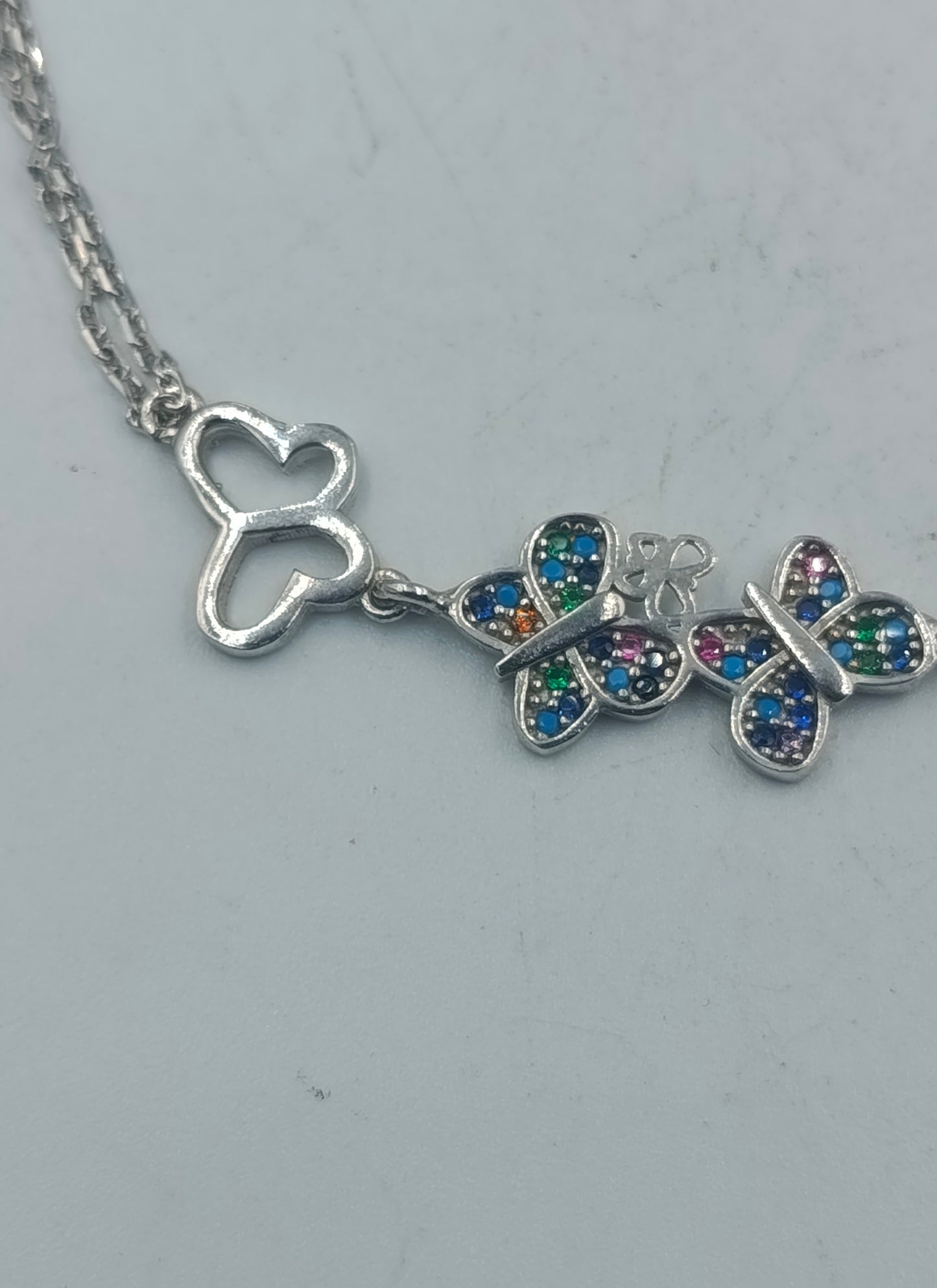 Schmetterlings Armband aus 925 Silber mit bunten Steinen