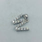 925 Silber Anhänger W Buchstabe Zirkonia glänzend
