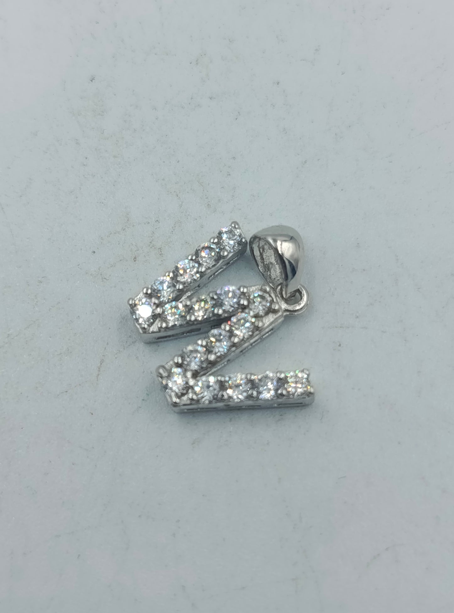 925 Silber Anhänger W Buchstabe Zirkonia glänzend