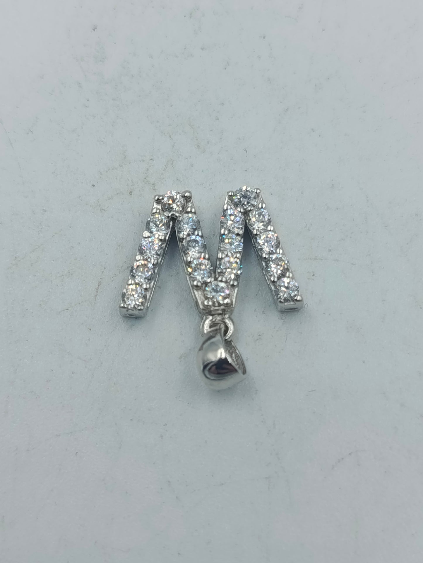 925 Silber Anhänger W Buchstabe Zirkonia glänzend