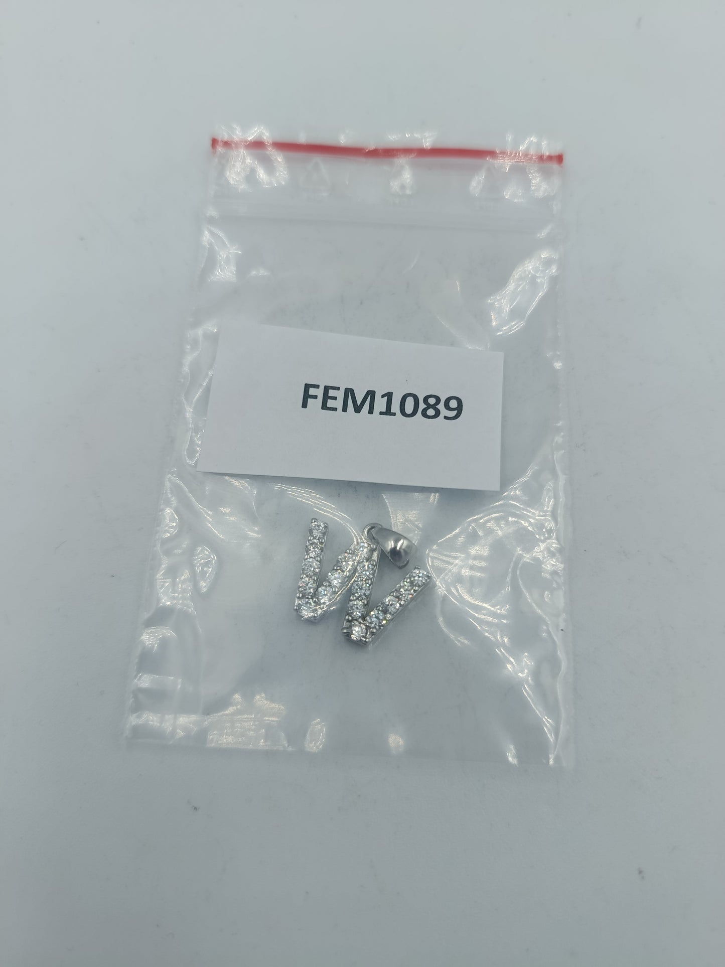 925 Silber Anhänger W Buchstabe Zirkonia glänzend