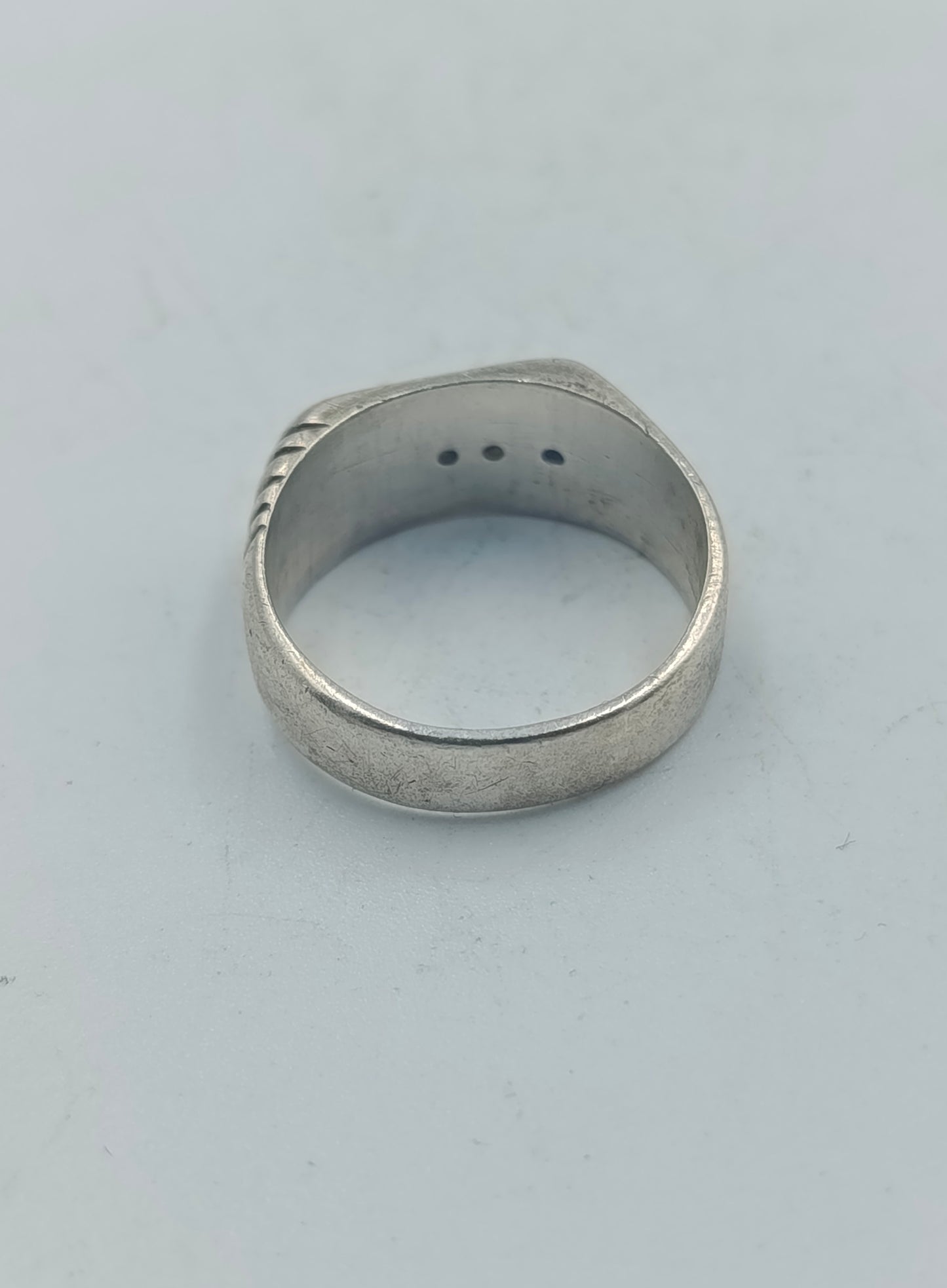 Silberring Gr58 mit klaren Steinen  Vintage Herrenring