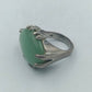 Silberring mit Großes ovales Stein grünem Stein Gr. 58
