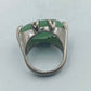Silberring mit Großes ovales Stein grünem Stein Gr. 58