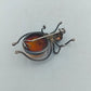 925 Silber Liebevoll gefertigte Bernstein Insektenbrosche