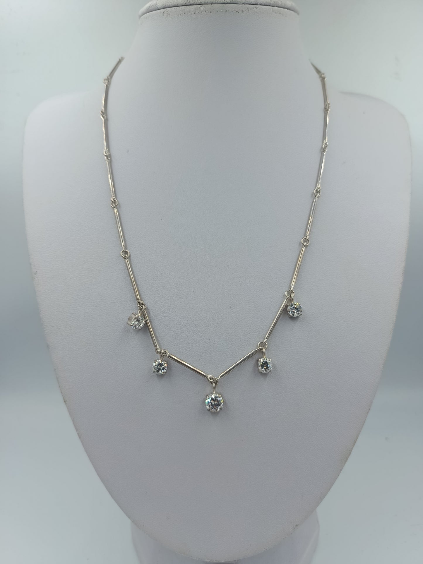 925 Silberkette mit funkelnden Anhängern Feines und elegantes Gliederdesign