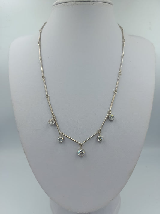 925 Silberkette mit funkelnden Anhängern Feines und elegantes Gliederdesign