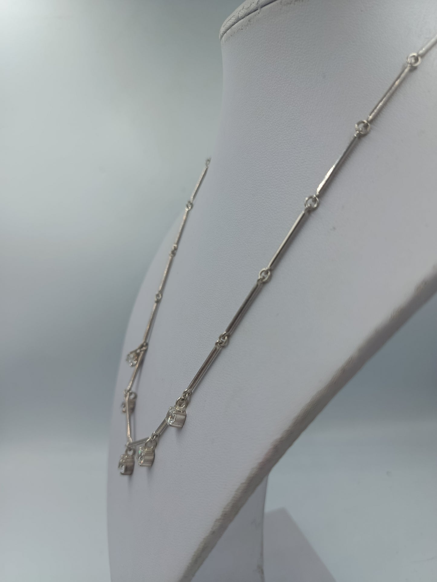 925 Silberkette mit funkelnden Anhängern Feines und elegantes Gliederdesign