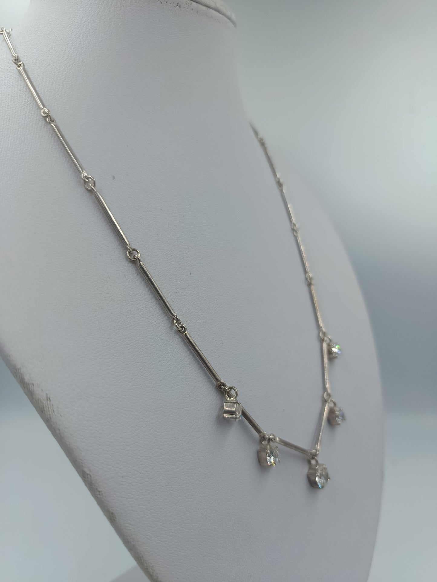 925 Silberkette mit funkelnden Anhängern Feines und elegantes Gliederdesign