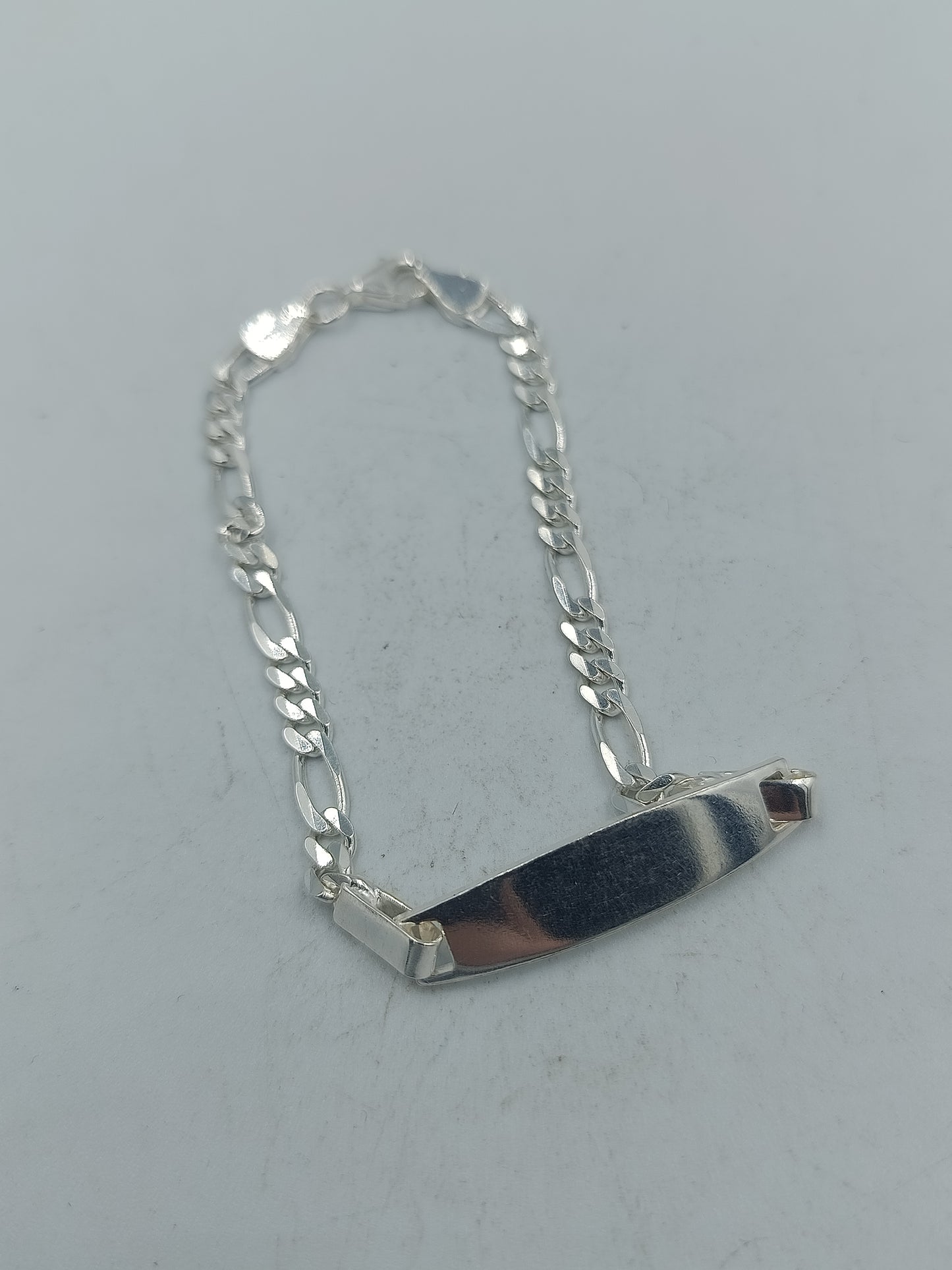 925 Silber Figaro ID Armband Zeitloses Figaro Design