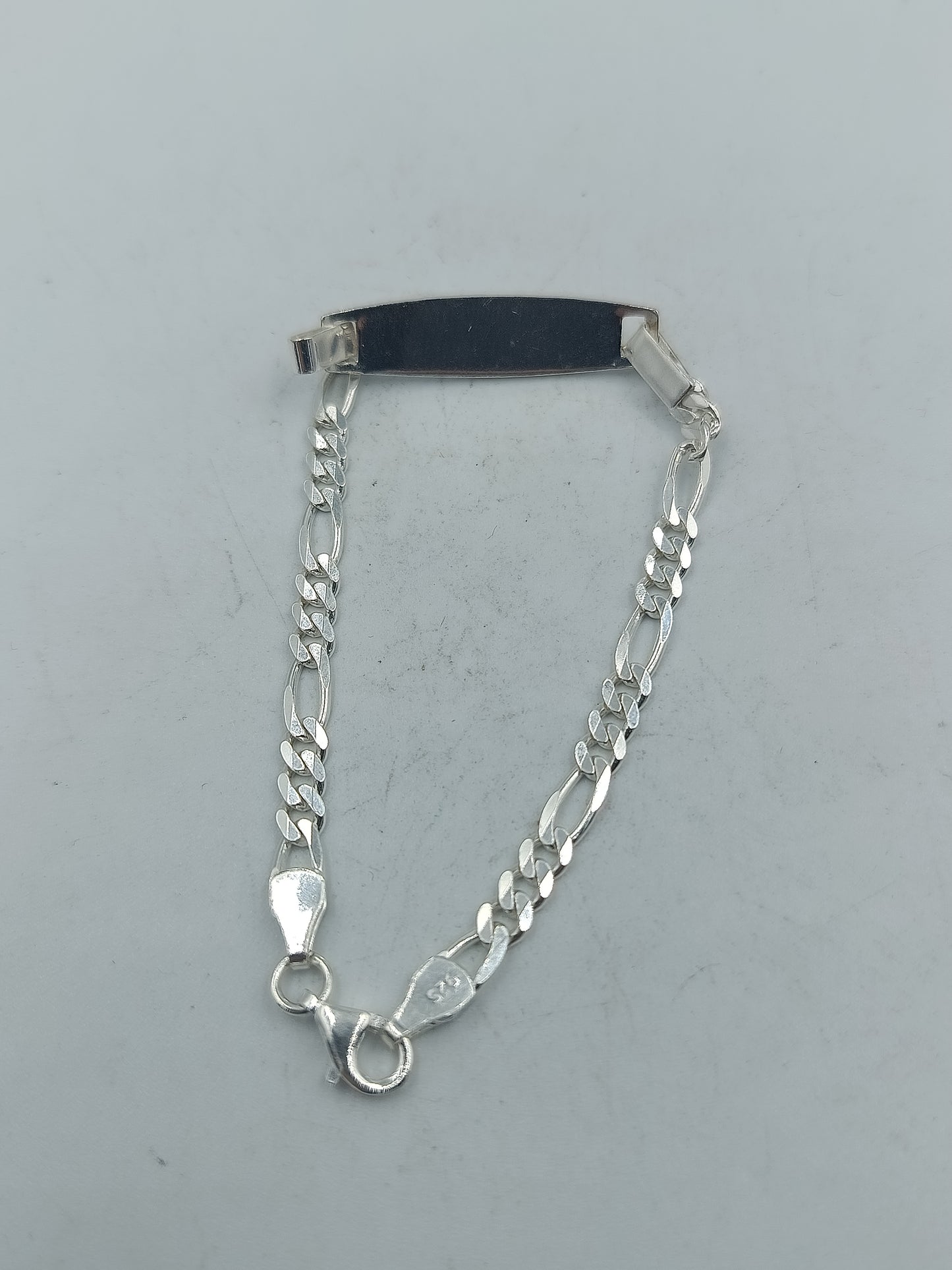 925 Silber Figaro ID Armband Zeitloses Figaro Design