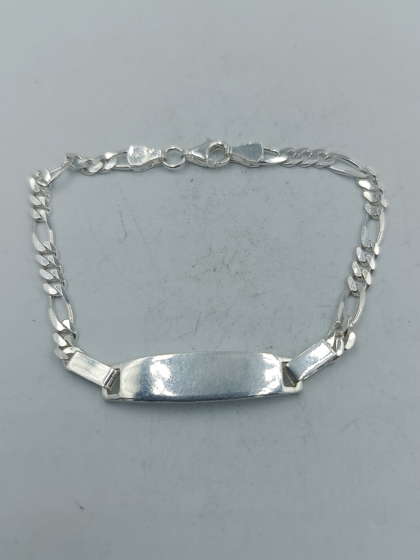 925 Silber Figaro ID Armband Zeitloses Figaro Design