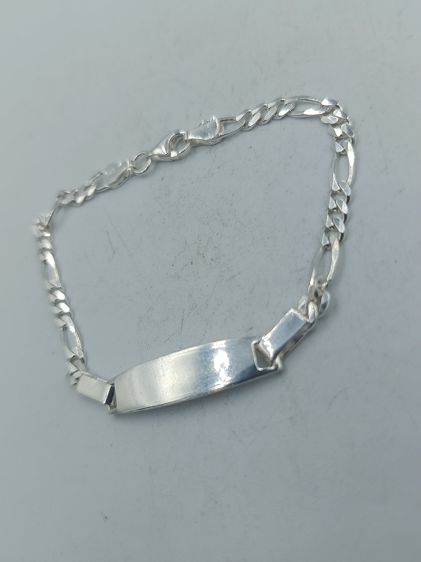 925 Silber Figaro ID Armband Zeitloses Figaro Design