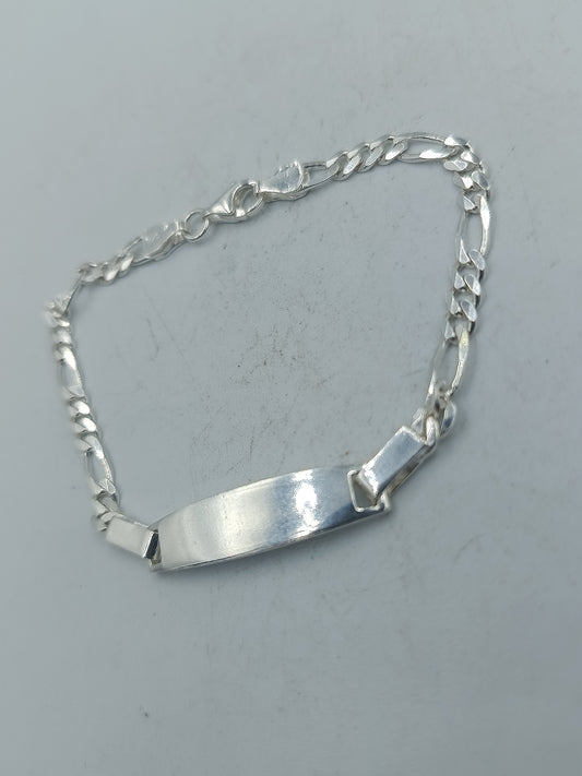 925 Silber Figaro ID Armband Zeitloses Figaro Design