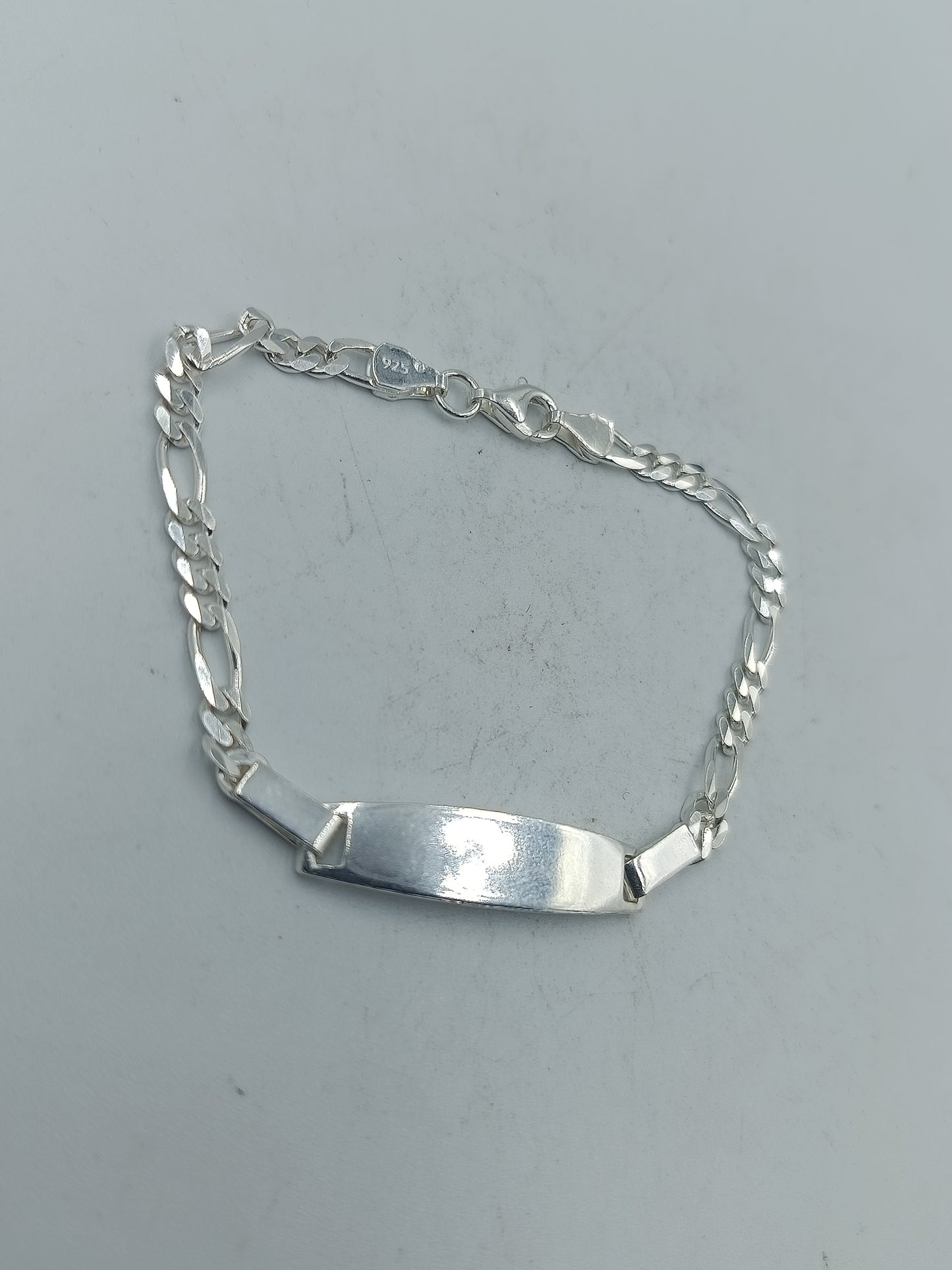 925 Silber Figaro ID Armband Zeitloses Figaro Design