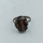925 Silber Ring mit Tigerauge Stein oxidierte Fassung im  Vintage Look  Gr53