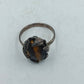 925 Silber Ring mit Tigerauge Stein oxidierte Fassung im  Vintage Look  Gr53