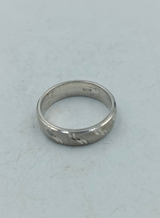 Silberring 925 Damenring Bandring Gr51 Gravur Optik