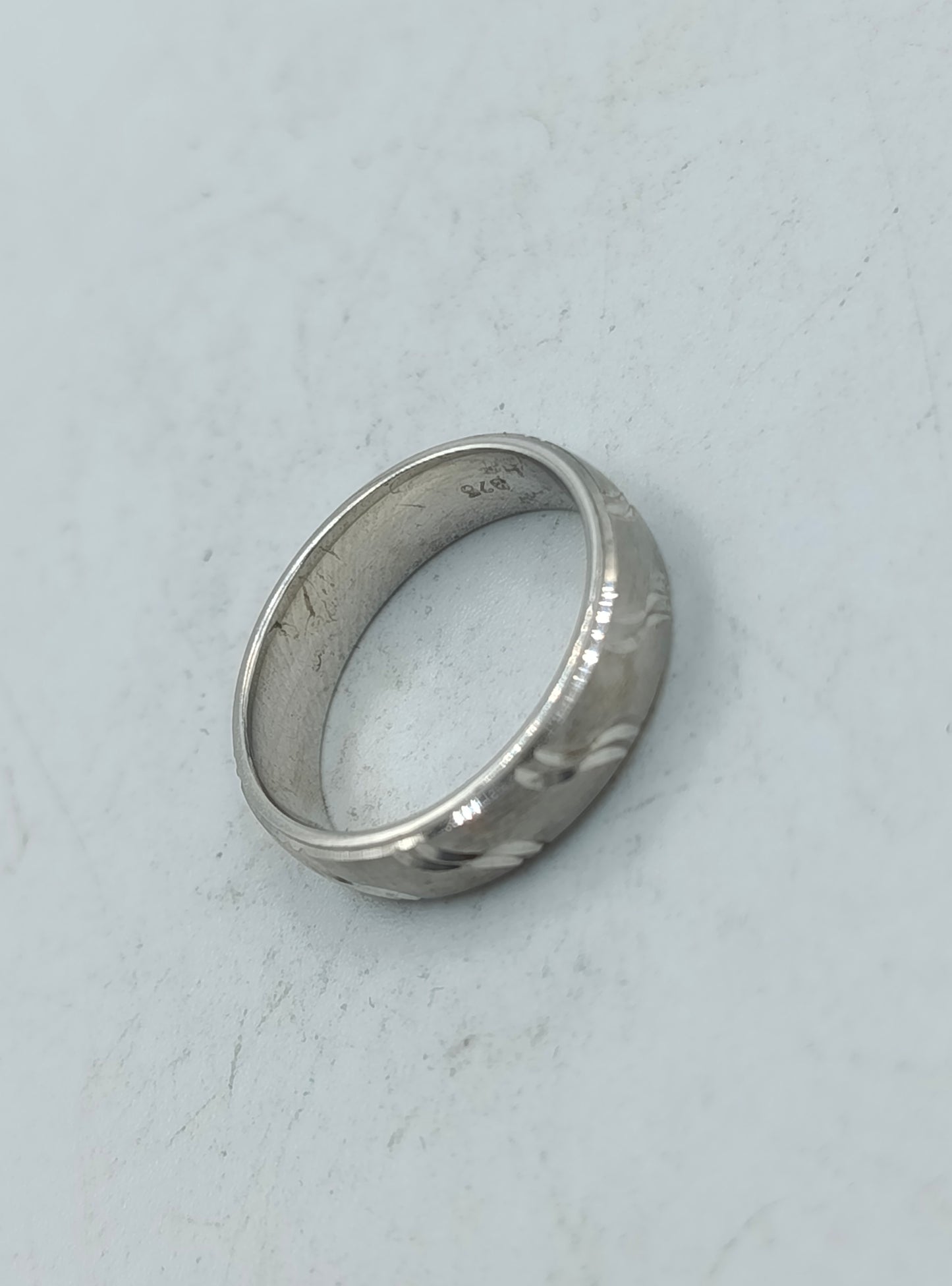 Silberring 925 Damenring Bandring Gr51 Gravur Optik