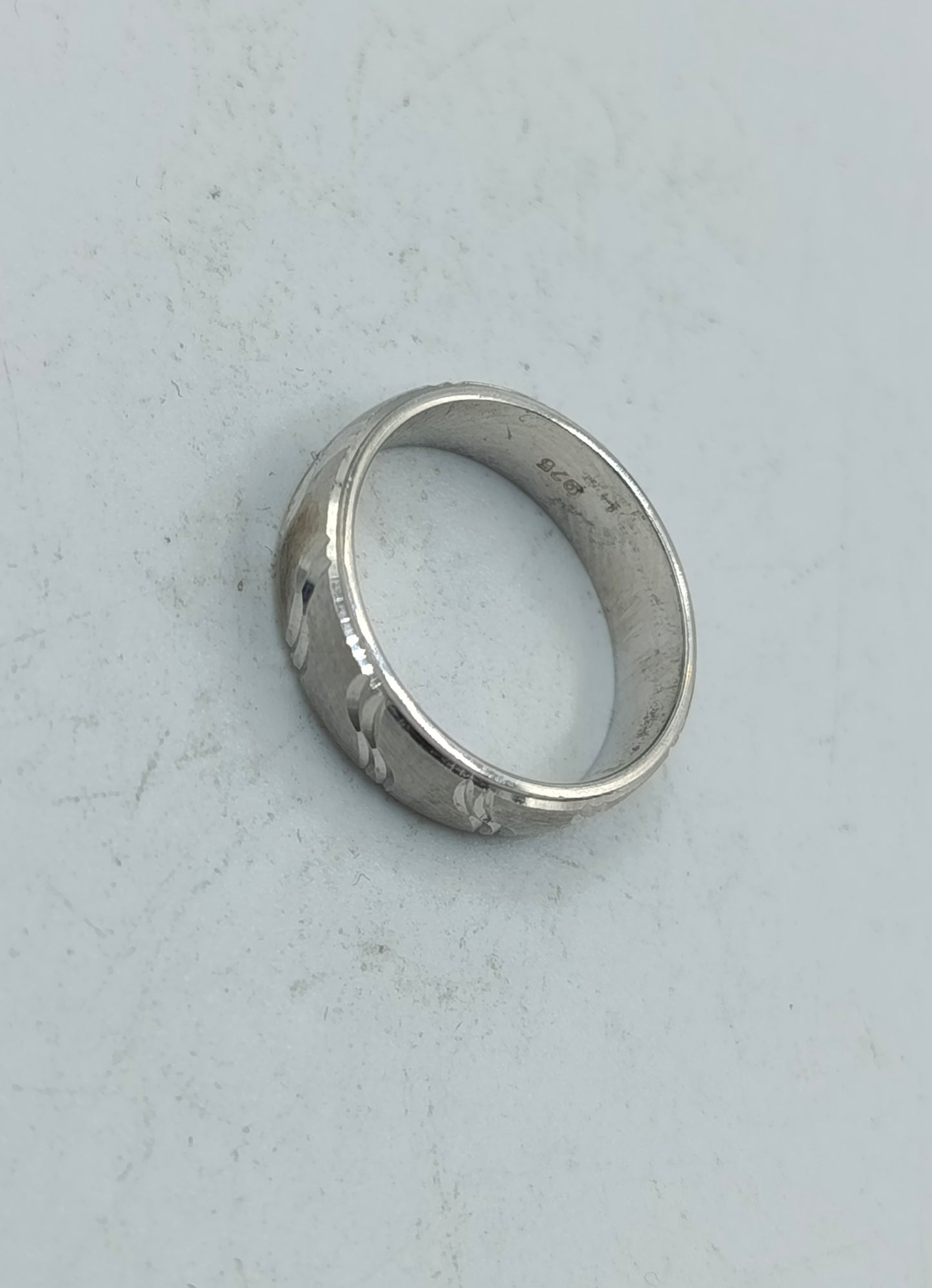 Silberring 925 Damenring Bandring Gr51 Gravur Optik