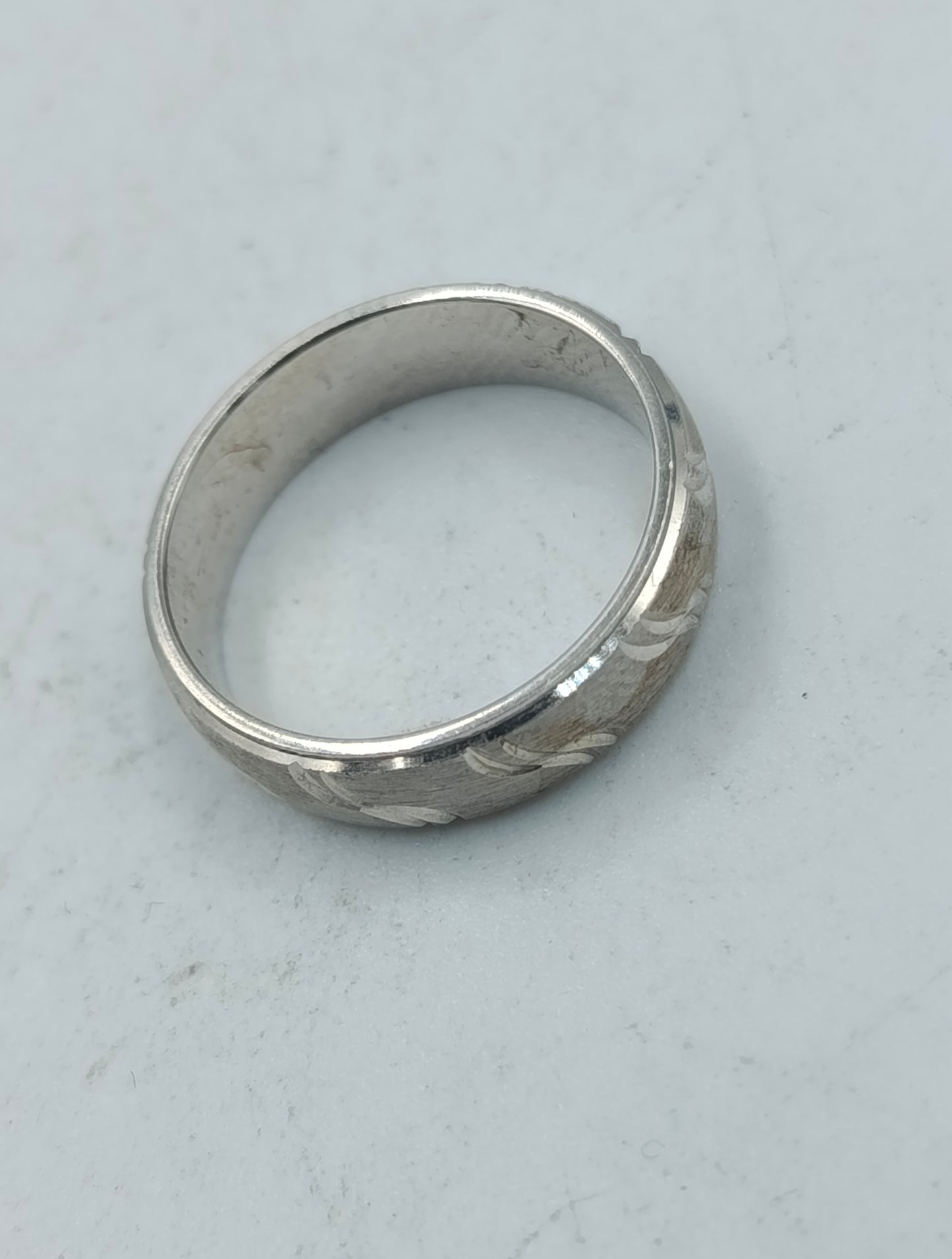 Silberring 925 Damenring Bandring Gr51 Gravur Optik