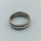 925 Silberring  Massiver Bandring mit Strukturmuster  Vintage Design Gr69