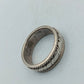 925 Silberring  Massiver Bandring mit Strukturmuster  Vintage Design Gr69