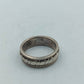 925 Silberring  Massiver Bandring mit Strukturmuster  Vintage Design Gr69