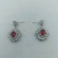 925 Silber Ohrringe mit rotem Stein  funkelnden Akzenten