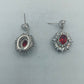 925 Silber Ohrringe mit rotem Stein  funkelnden Akzenten