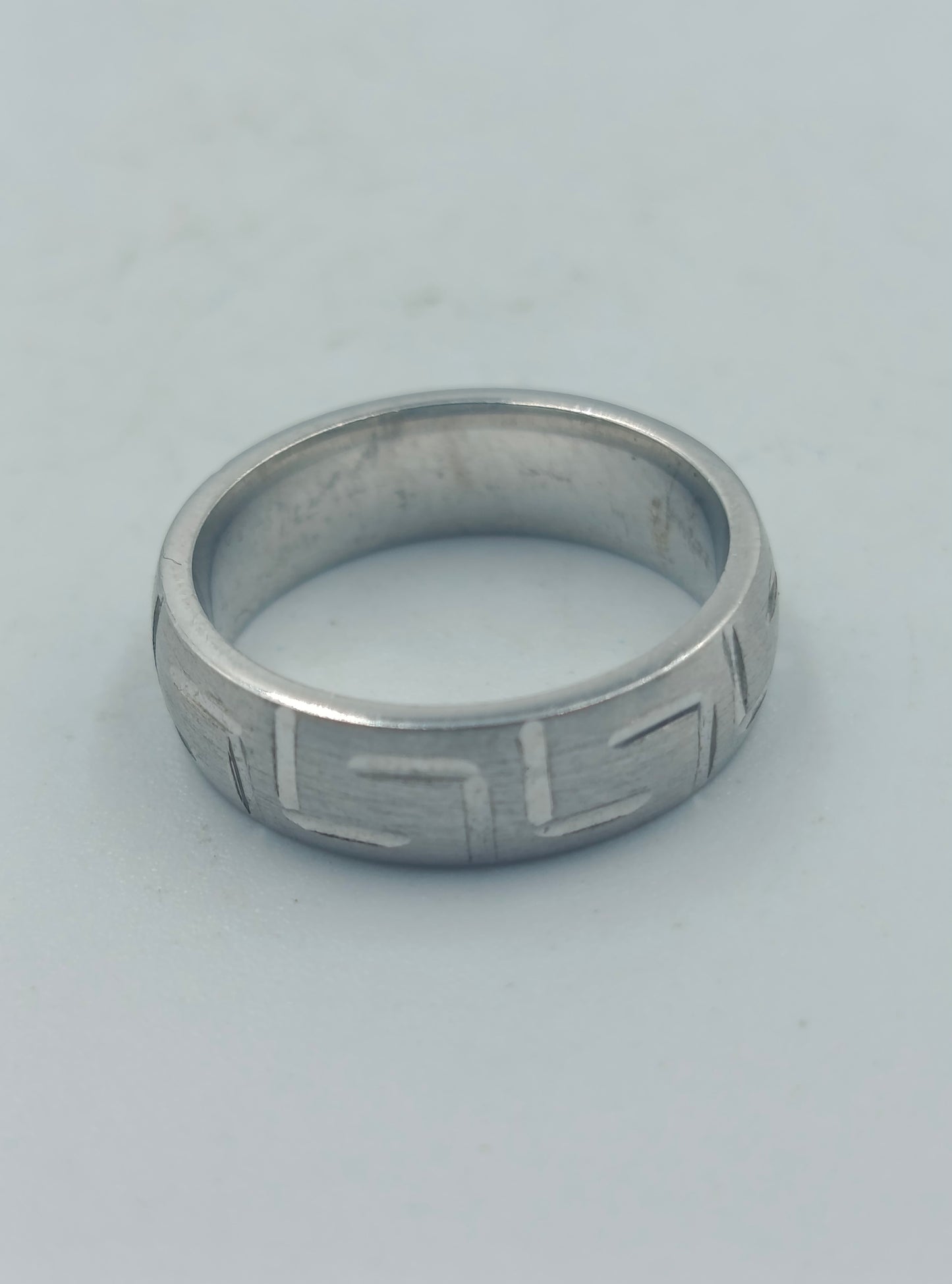 Vintage 925 Silber Ring  Graviertes Muster  Größe 48
