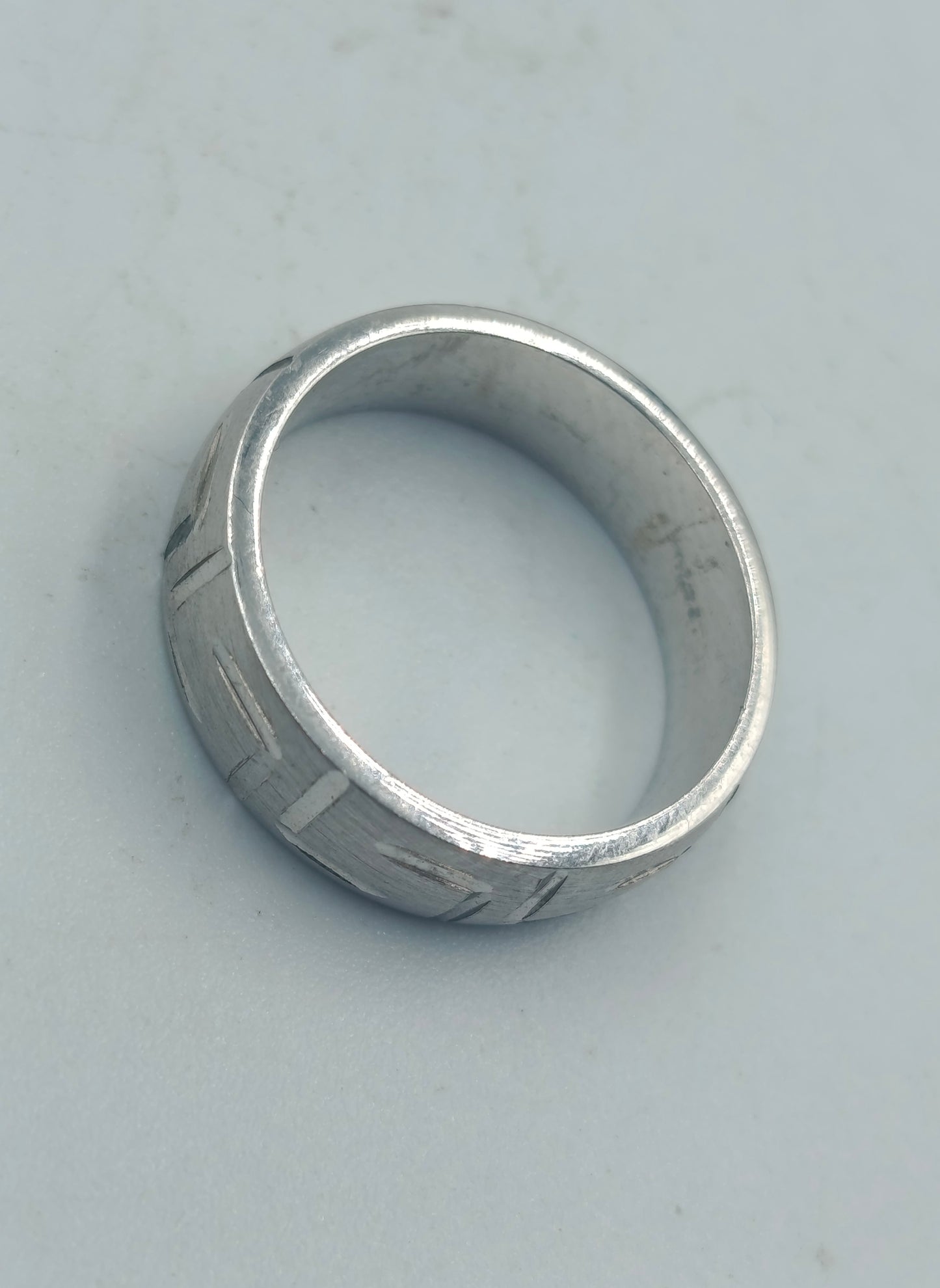 Vintage 925 Silber Ring  Graviertes Muster  Größe 48