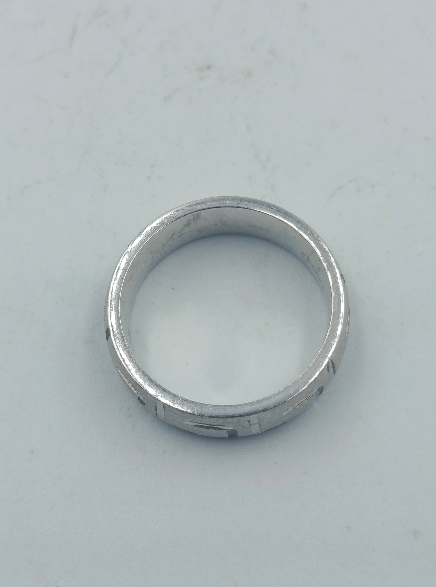 Vintage 925 Silber Ring  Graviertes Muster  Größe 48