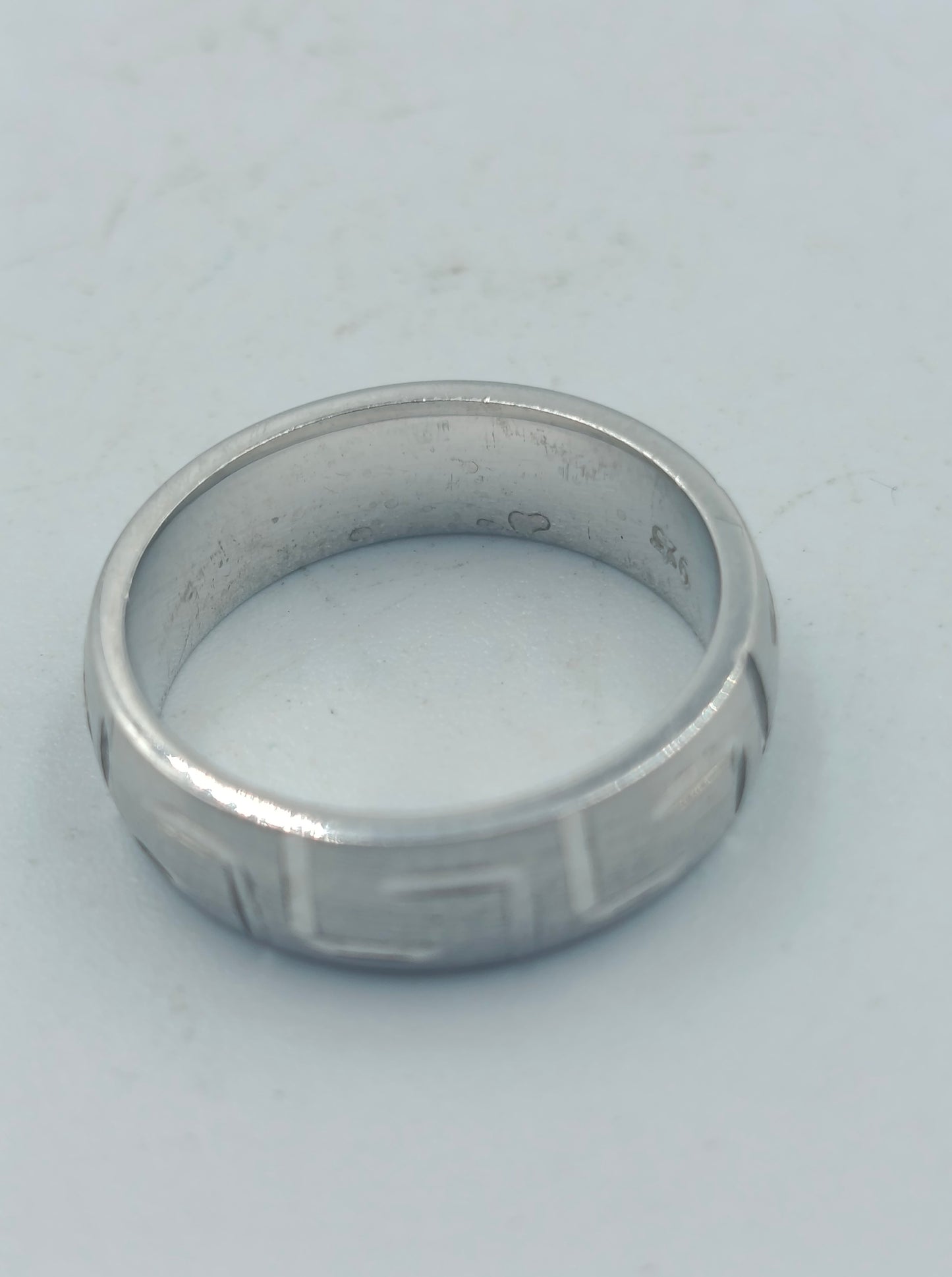 Vintage 925 Silber Ring  Graviertes Muster  Größe 48