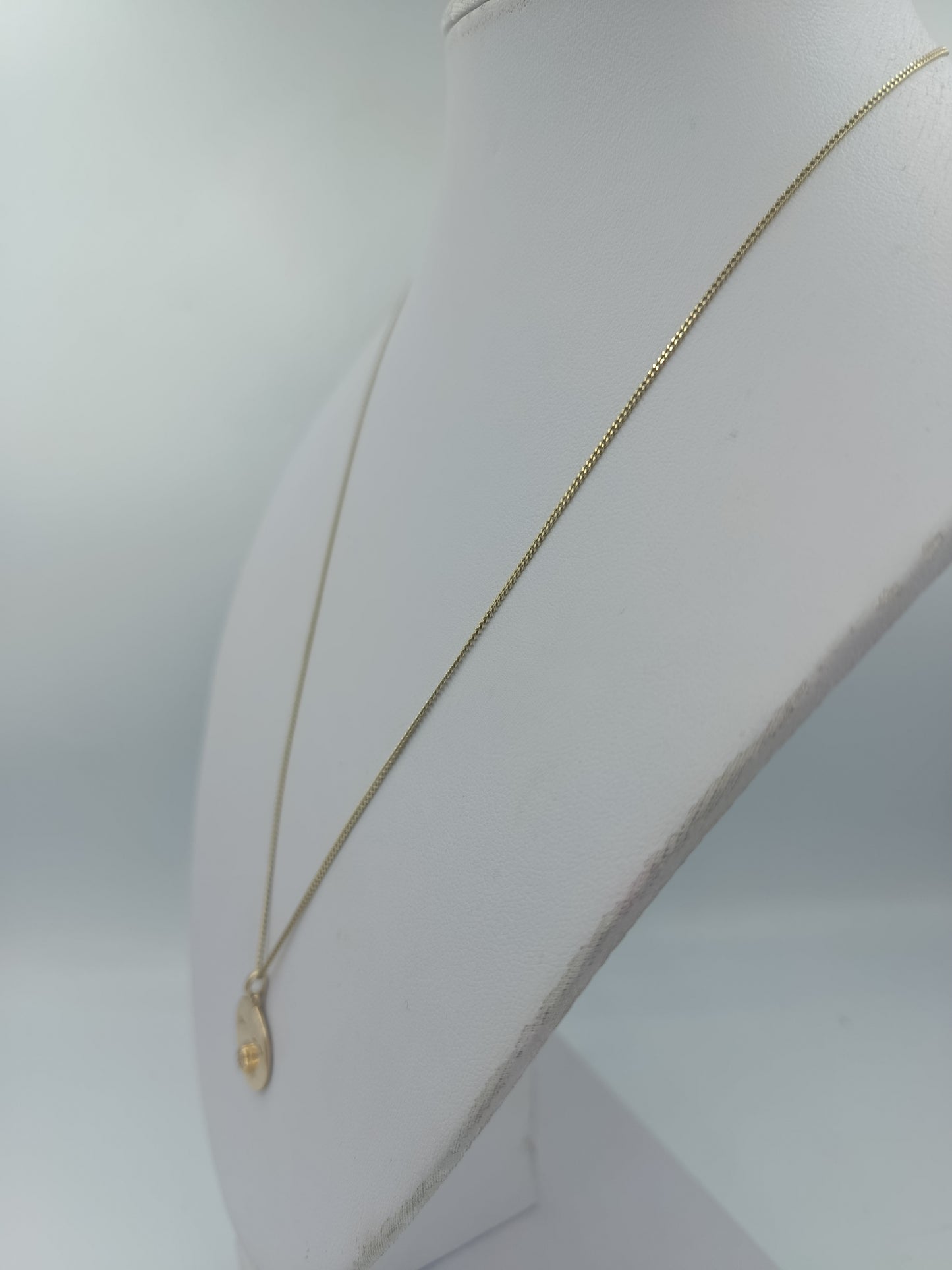 Vergoldete 925 Silberkette mit rundem Emoji Anhänger