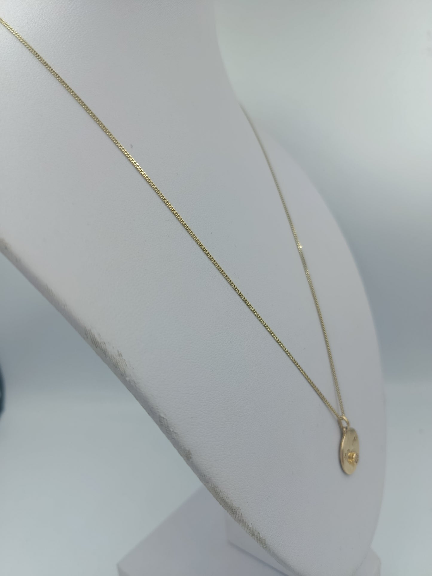 Vergoldete 925 Silberkette mit rundem Emoji Anhänger