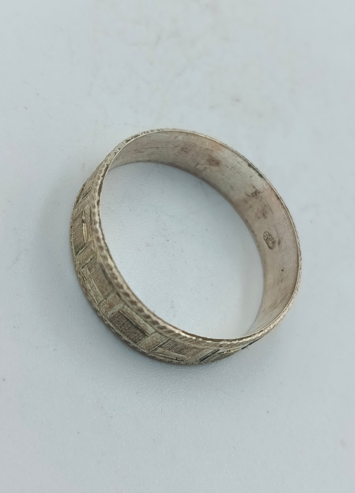 Silberring mit Muster  925er Vintage Bandring