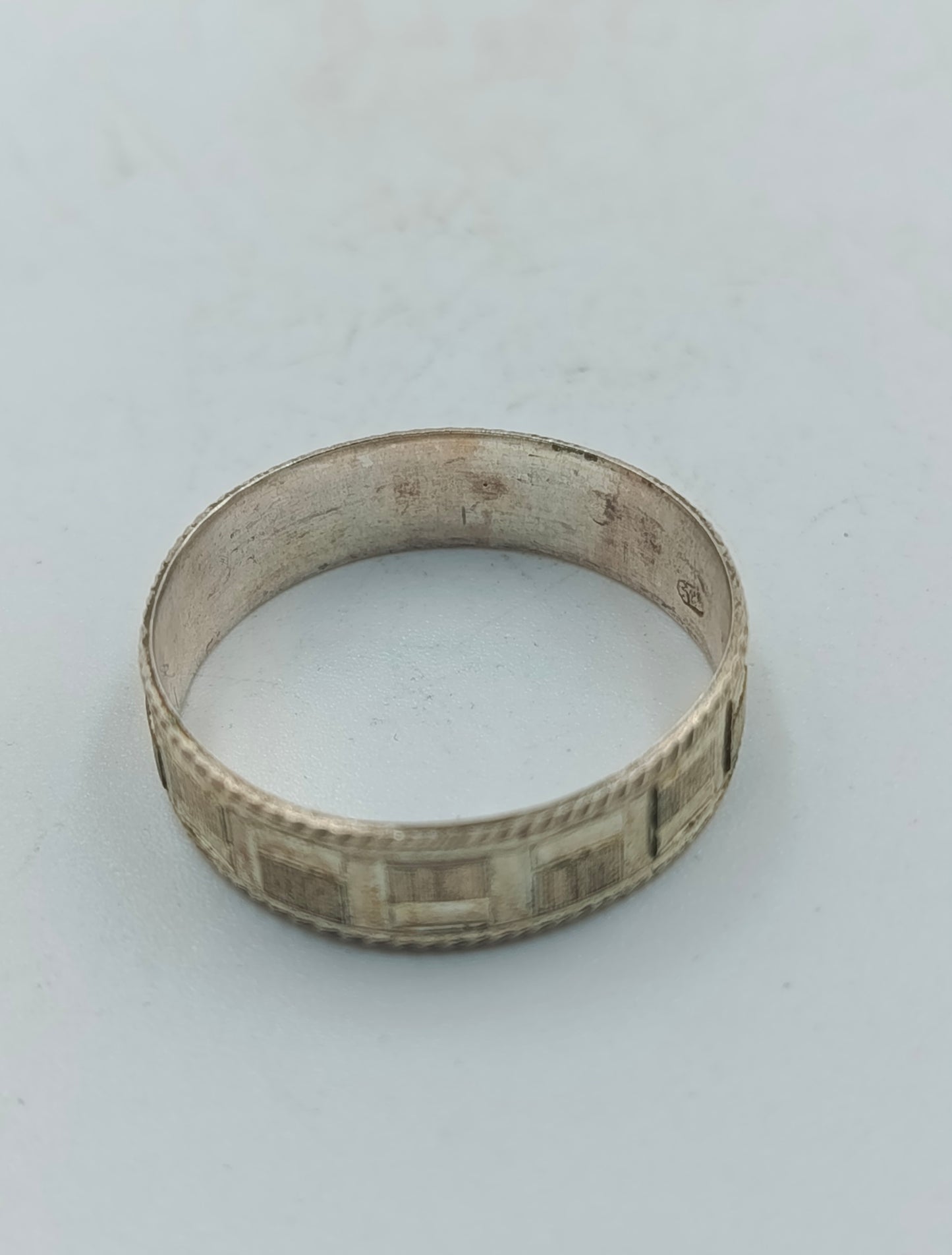 Silberring mit Muster  925er Vintage Bandring