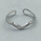 Schlichtes 925 Silber verstellbarer V ring Flexibel verstellbar