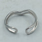 Schlichtes 925 Silber verstellbarer V ring Flexibel verstellbar