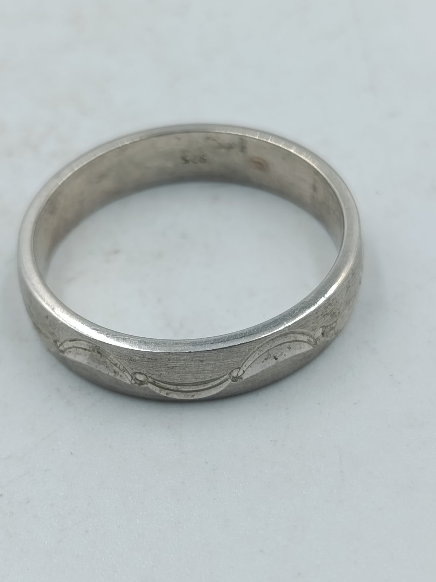 925 Silber Ring mit eingraviertem Muster Zeitloses klassisches Design gr70