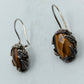 925 Silber Ohrringe mit Tigerauge Stein Vintage Design
