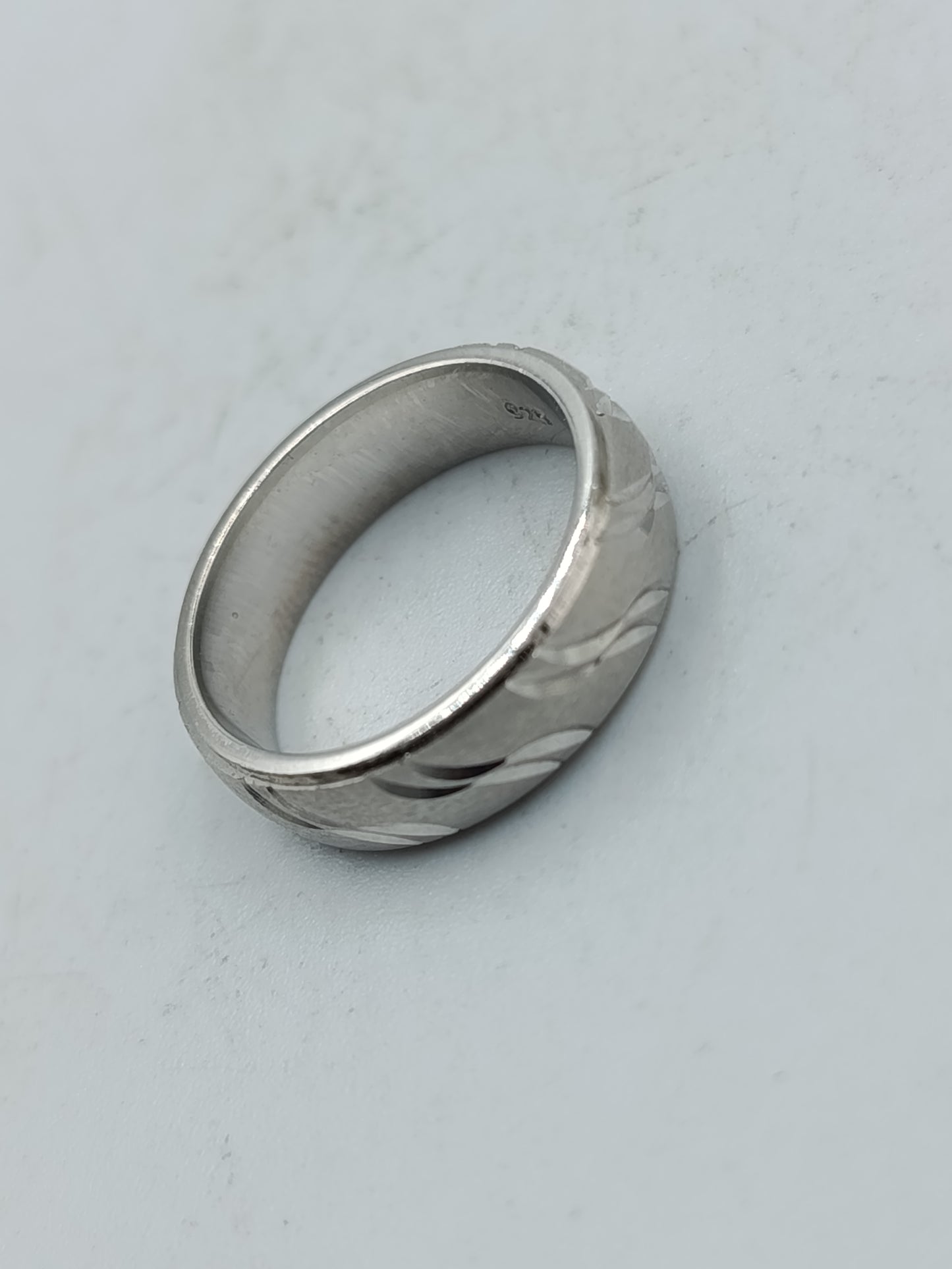 925 Silber Ring Gr 48  Vintage Muster Klassischer Bandring vielseitig