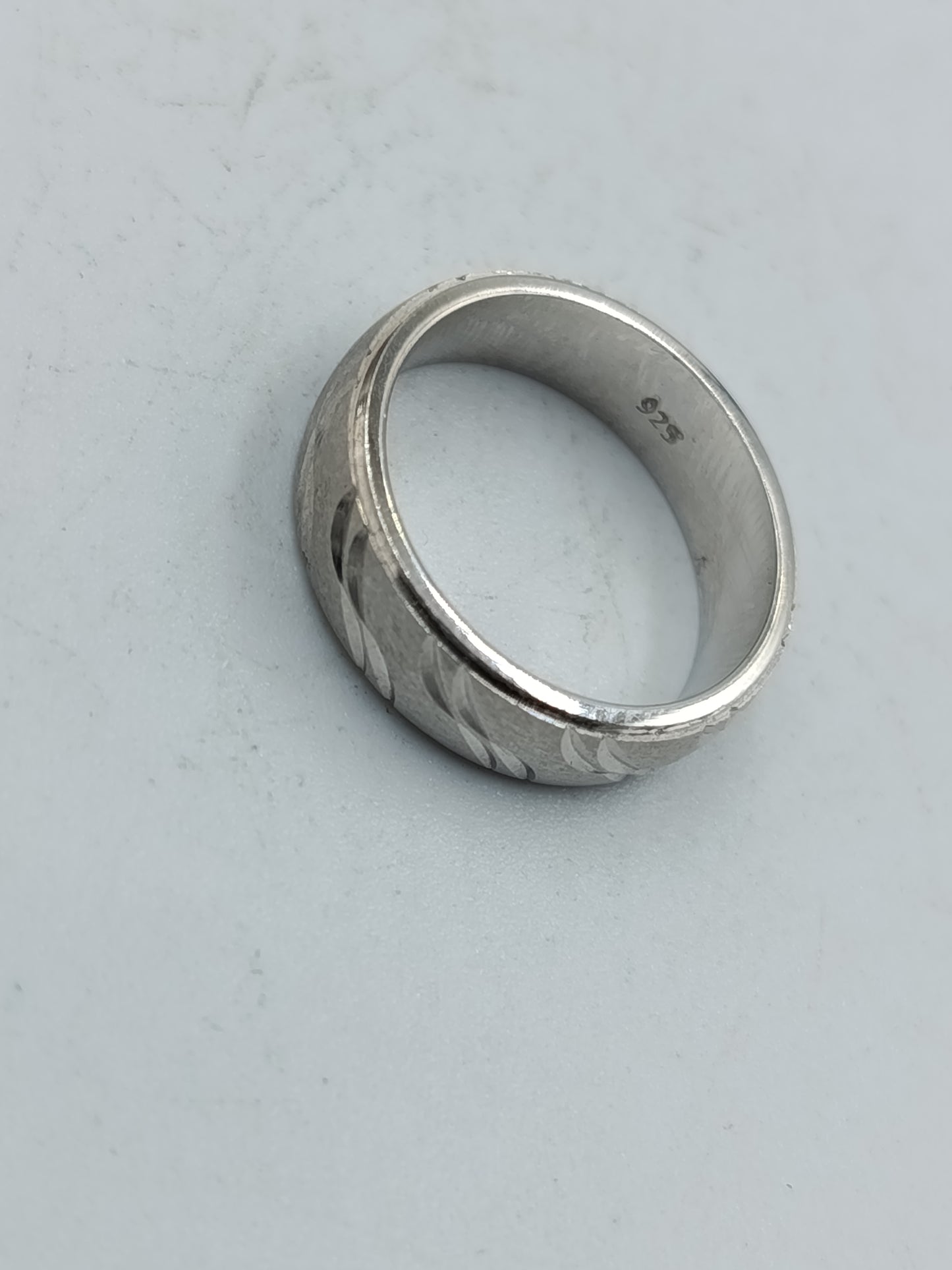 925 Silber Ring Gr 48  Vintage Muster Klassischer Bandring vielseitig