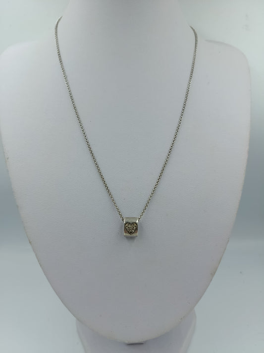 925 Silberkette mit Herzanhänger Zirkonia Funkelndes Herzdesign