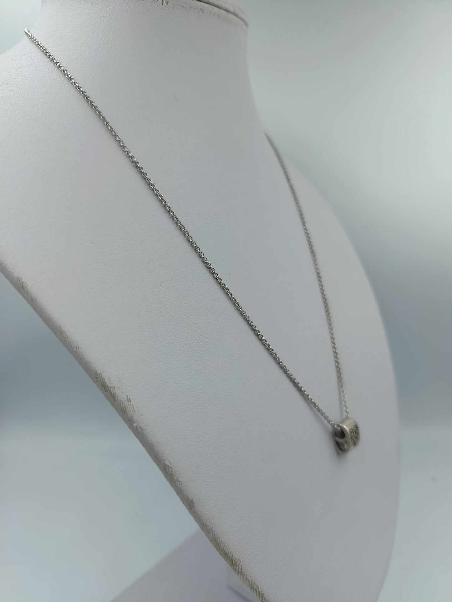 925 Silberkette mit Herzanhänger Zirkonia Funkelndes Herzdesign