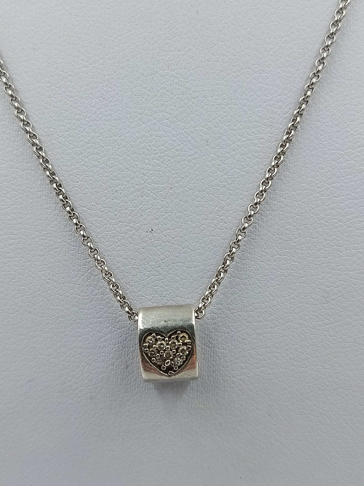 925 Silberkette mit Herzanhänger Zirkonia Funkelndes Herzdesign