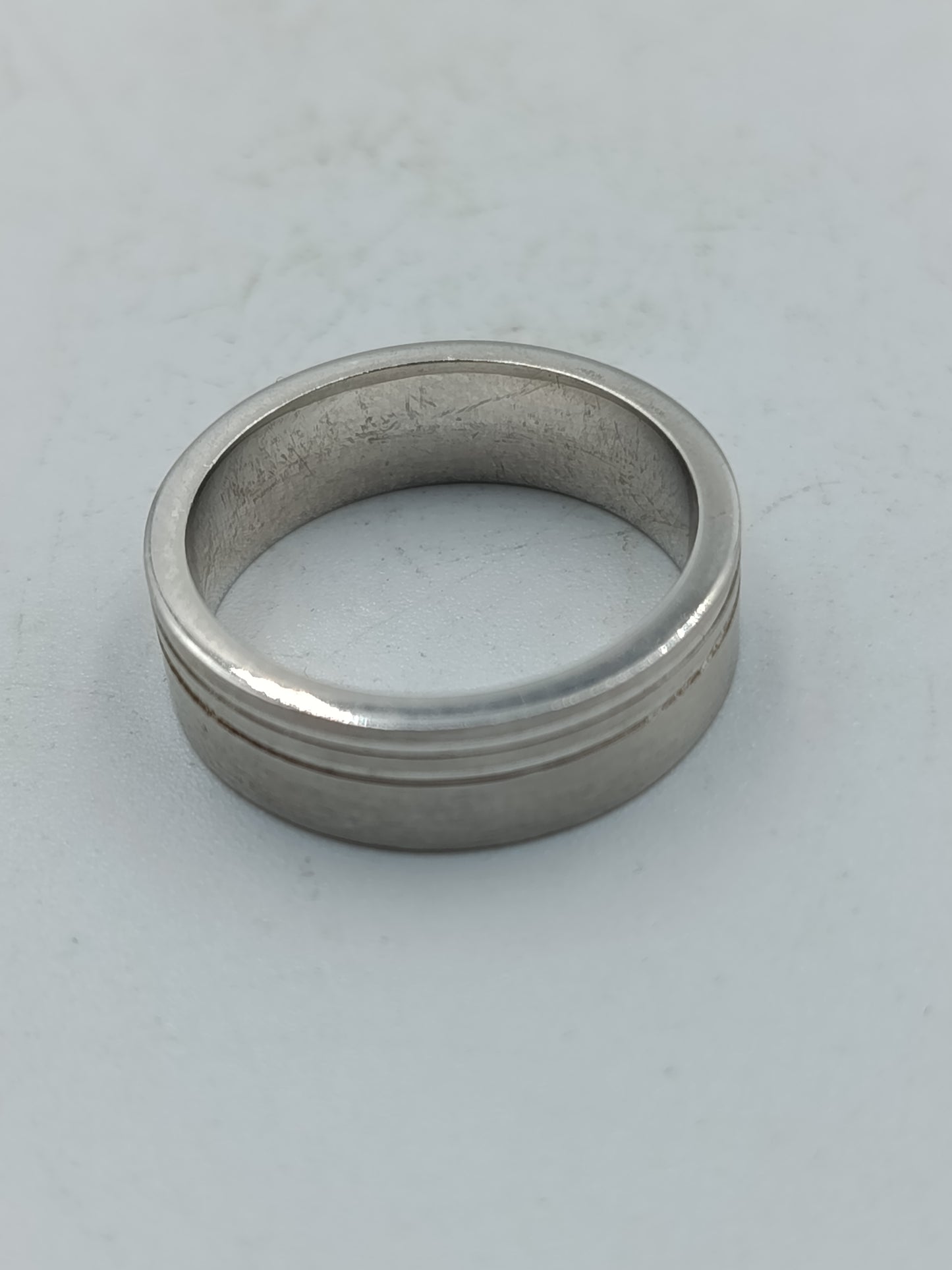 Echter 925er Sterling Silber Bandring mit Doppel Liniengravur Größe 54 Zeitlos elegant